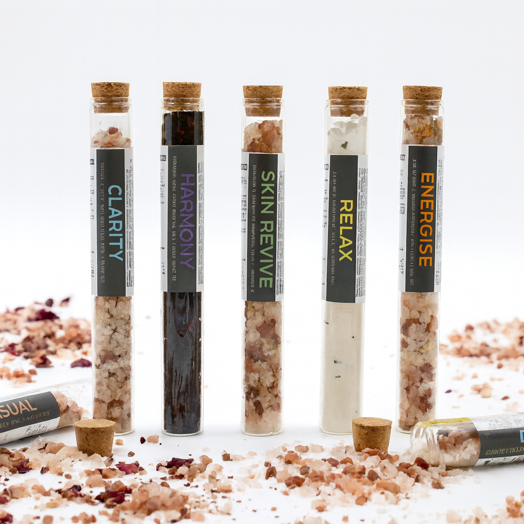 Sels de Bain en Flacons – Coffret Cadeau 7 Parfums