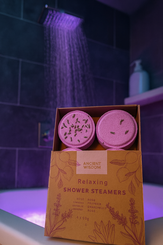 Galets de douche aromathérapie – Équilibre & Bien-être | 4×50 g