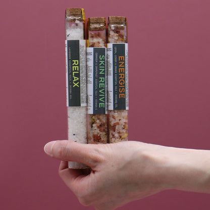 Sels de Bain en Flacons – Coffret Cadeau 7 Parfums