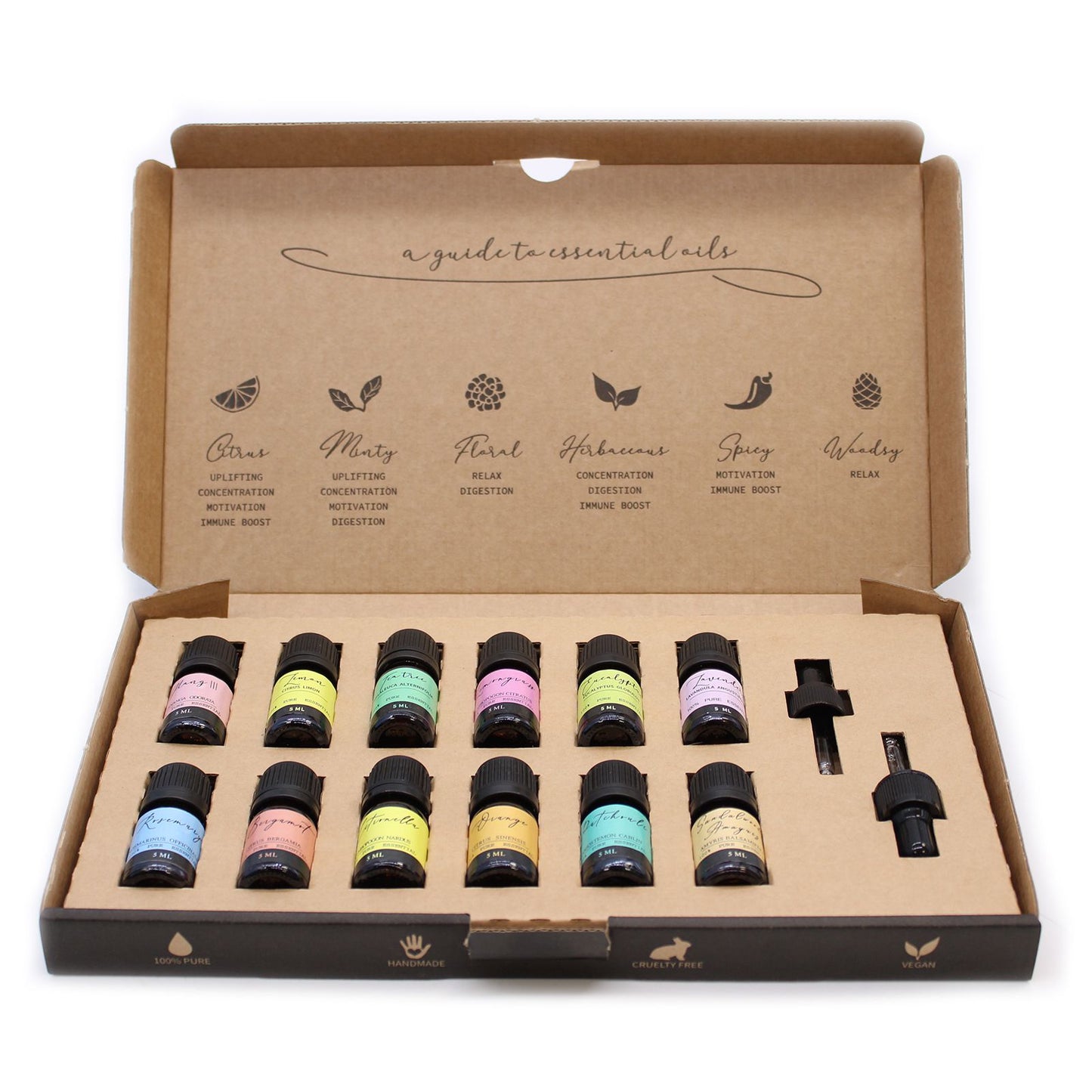 Coffret  12 Huiles Essentielles Pures Ancient Wisdom (5ml)