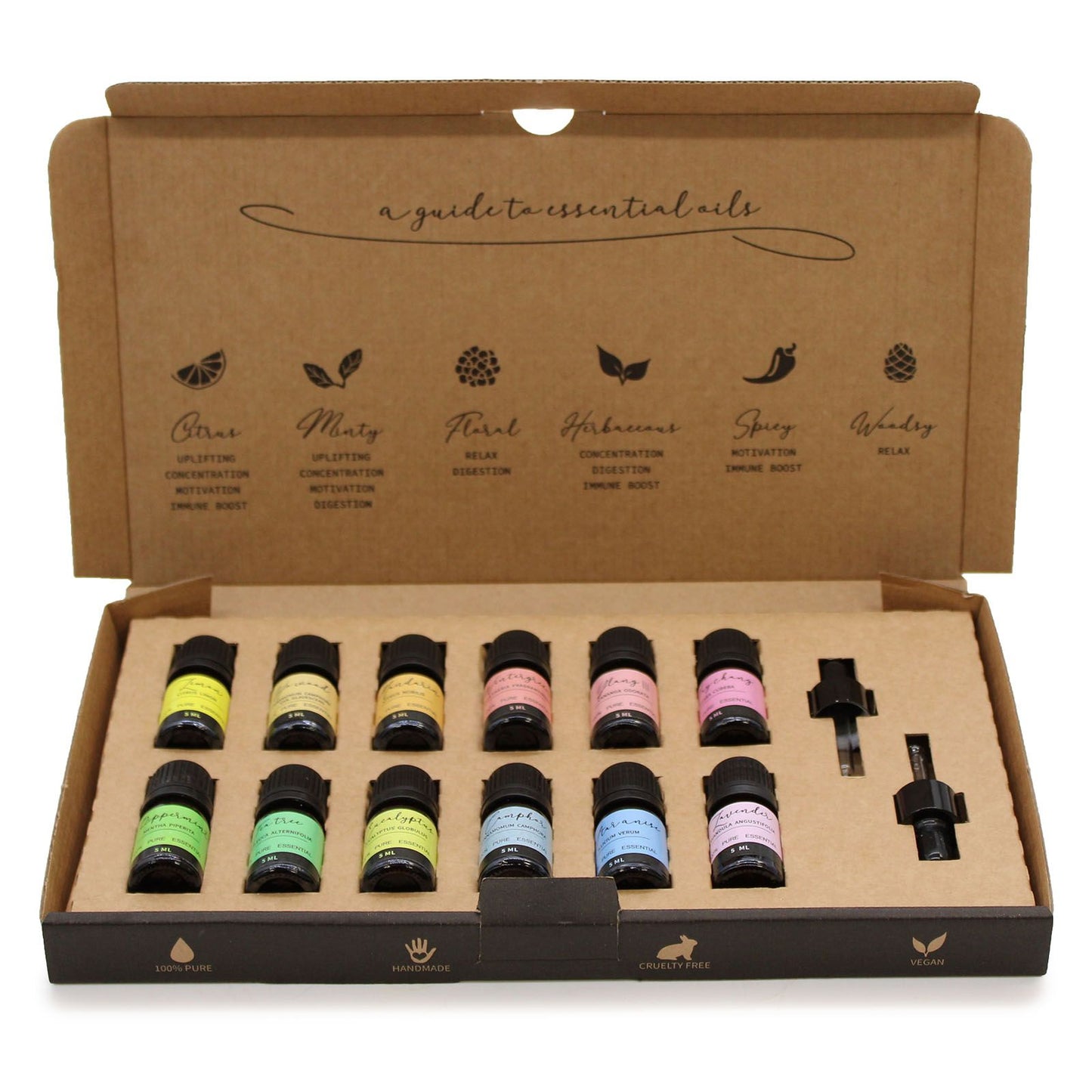 Coffret Huiles Essentielles – 12 Parfums Naturels (5ml)