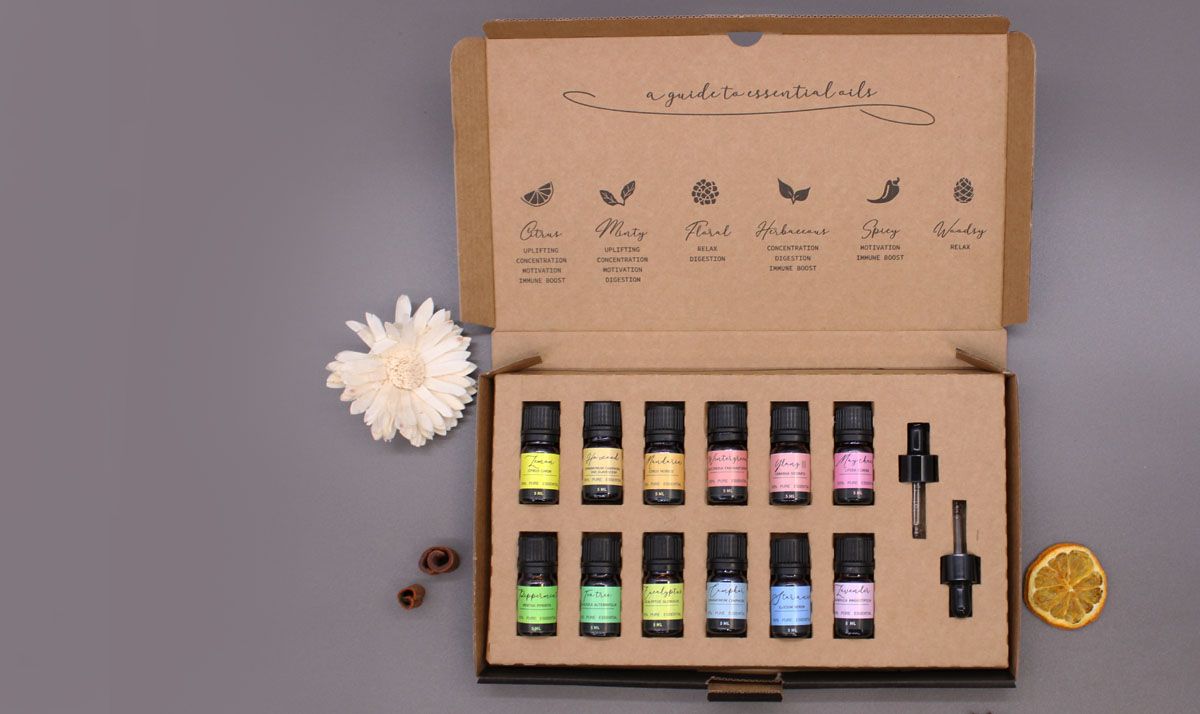 Coffret Huiles Essentielles – 12 Parfums Naturels (5ml)